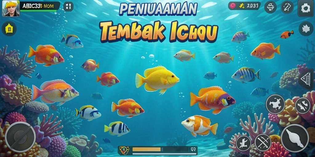Tampilan gameplay menarik dari permainan Tembak Ikan ABC33.