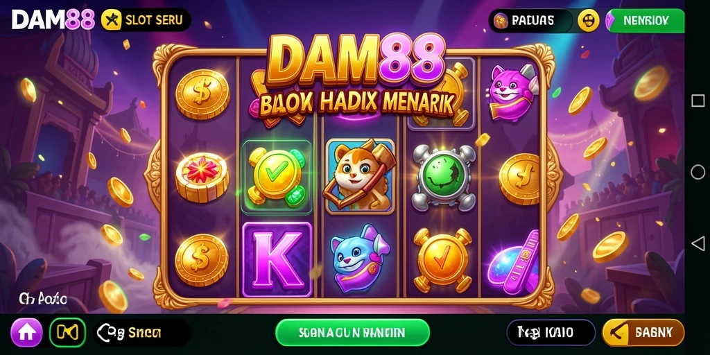 Tampilan screenshot game DAM88 menunjukkan keseruan bermain Slot yang penuh warna.