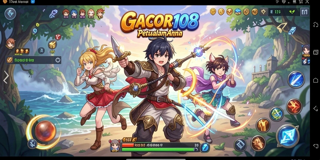 Tampilan gameplay GACOR108 yang menampilkan aksi karakter Anime.