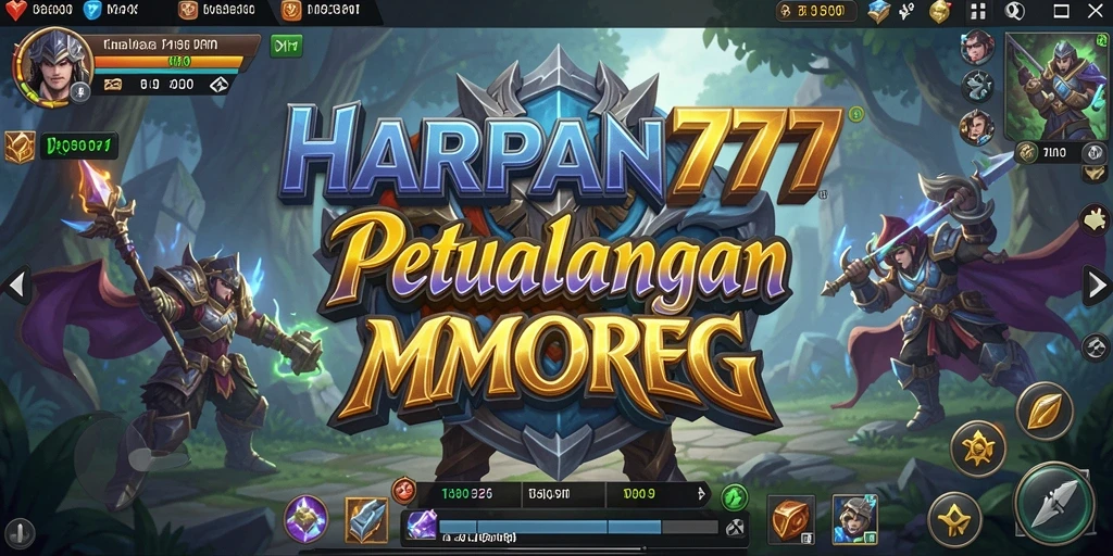 Tampilan gameplay epik dari HARAPAN777 dalam petualangan MMORPG.