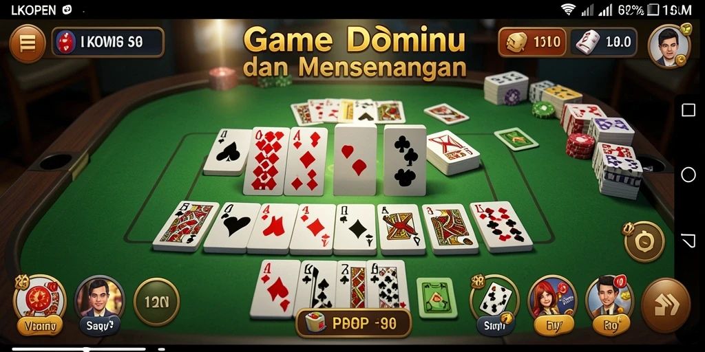 Tampilan gameplay LKOPEN dengan permaianan domino yang seru.