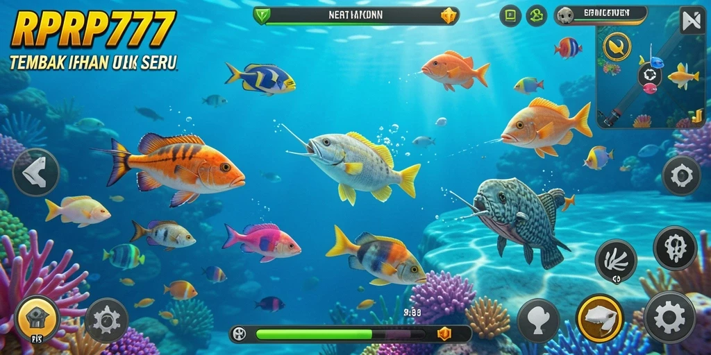 Screenshot RPRP777 menunjukkan aksi seru dalam game Tembak Ikan.
