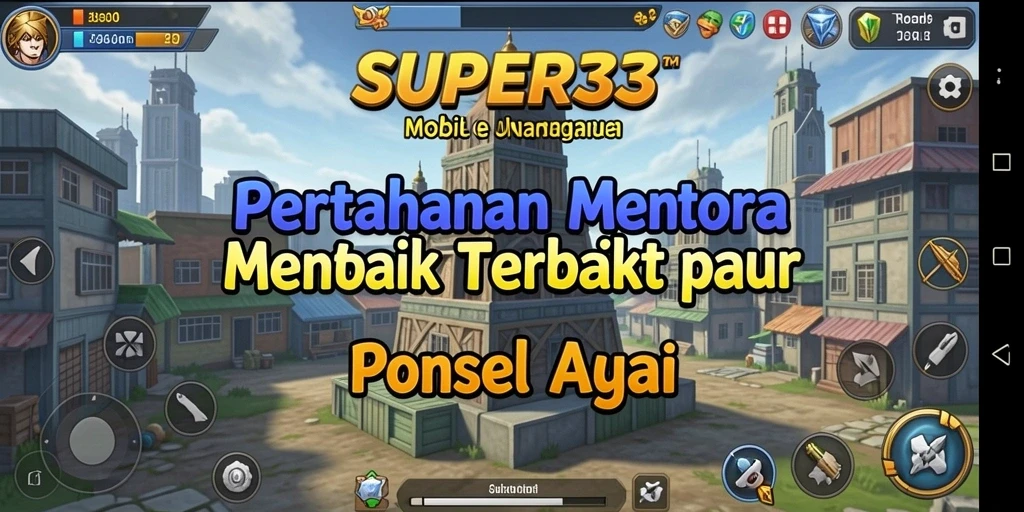Screenshot SUPER33 menampilkan aksi epik dalam gameplay Tower Defense.